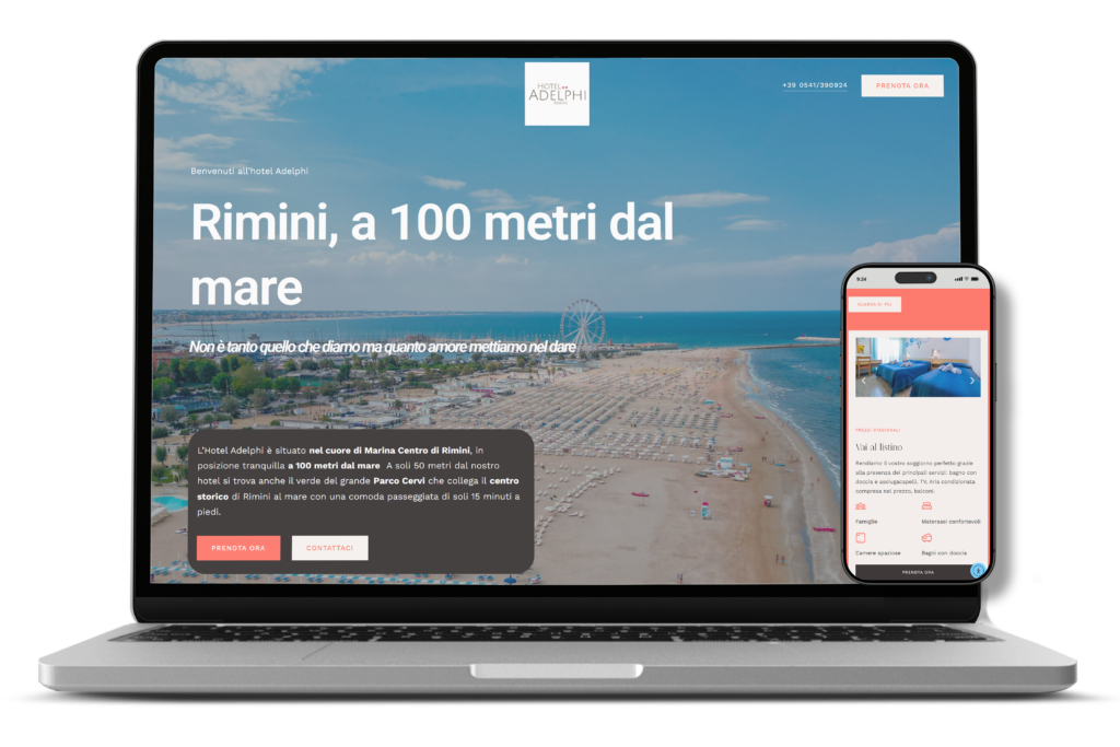 Vai al sito web di Hotel Adelphi- Mockup design desktop e mobile